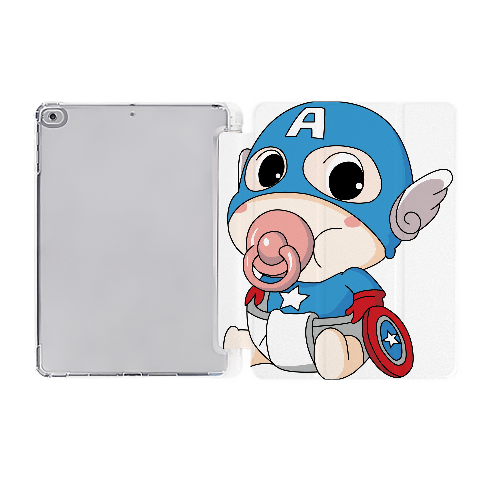 （画像用） アベンジャーズ The Avengers IPad ケース ペン収納付き 三つ折りスタンド PUレザー×シリコン 対応機種9.5/10.5/10.9インチ